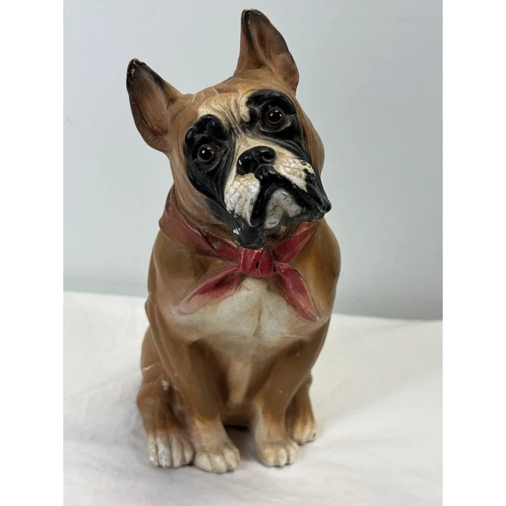 Vtg Resin Boxer Dog Figure 1999 10